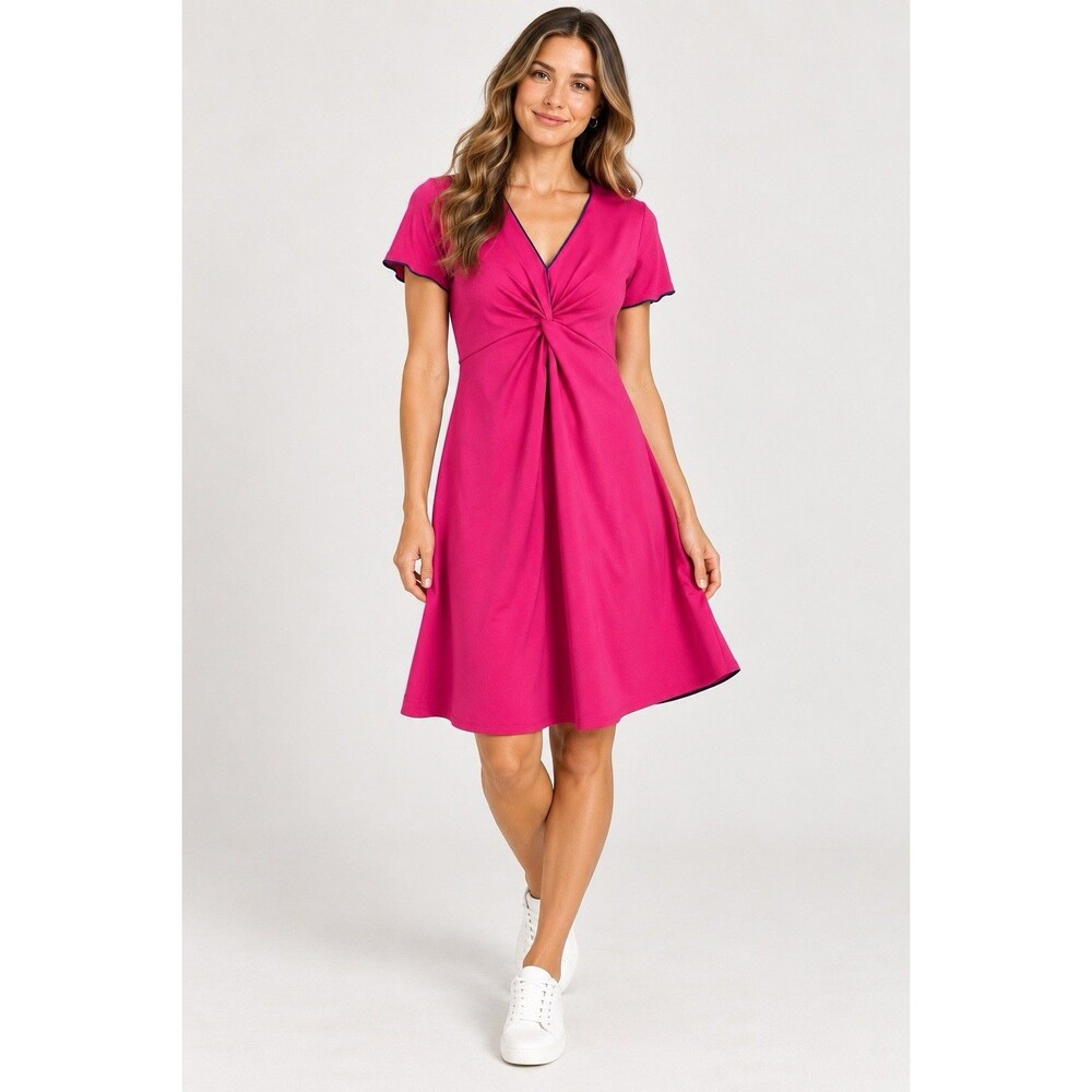 Title Nine Dream Dress S Pink Magenta Twist Knot V Neck Granola Girl Athletic